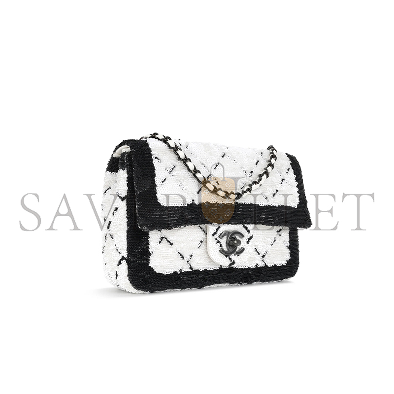 CHANEL CLASSIC FLAP BAG SEQUINS AS4561 (21*14*8cm)